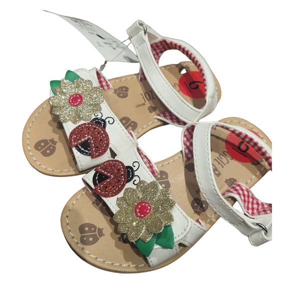 2/$20 🏷 Maggie & Zoe Lady Bug Strap Sandals Size 6 - Picture 1 of 3
